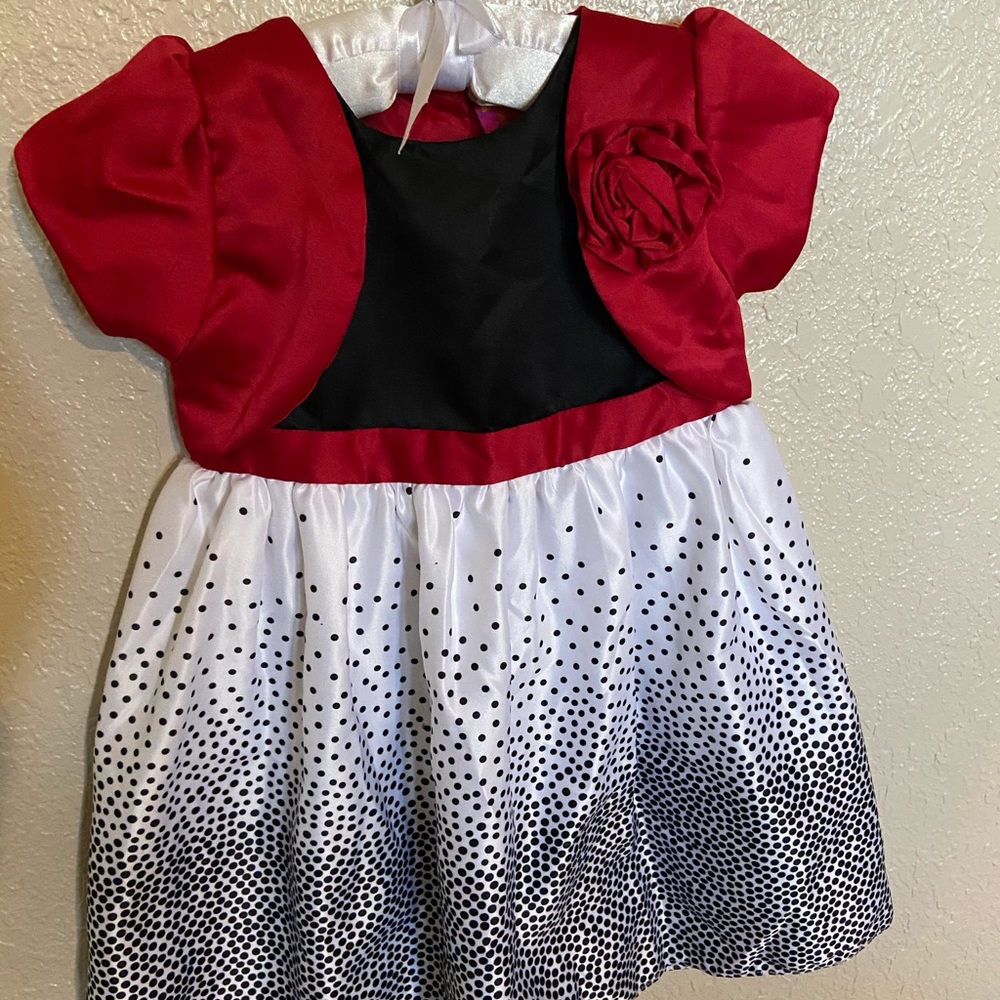 Beautiful red white and black toddler dress
